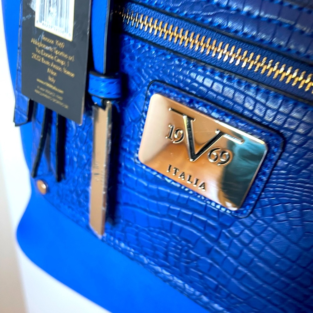 Versace Italia 1969 Large Tote Blue NWT
